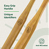 teeth-a-bit The Pledge Bamboo Toothbrush Adults Hefty Handle with Gum Sensitive Soft Bristles Pack of 2 (Forest Green)