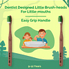 teeth-a-bit The Pledge Therapeutic Neem Toothbrush Kids (9-12 Years) Slim Handle with Gum Sensitive Soft Bristles Pack of 2 (Forest Green)