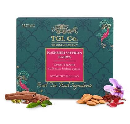 Tgl Co. Kashmir Kahwa Green Tea Bags - 16 Tea Bags, Pack Of 2 image
