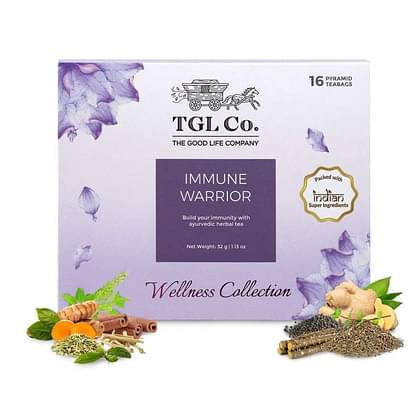 Tgl Co. Immune Warrior Green Tea Bags / Loose Leaf - 16 Tea Bags, Pack Of 2 image