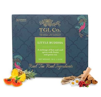 Tgl Co. Little Buddha Green Tea Bags / Loose Tea Leaf - 16 Tea Bags, Pack Of 3 image