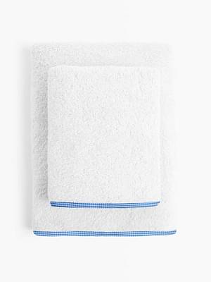 The Baby Atelier 100% Organic Blue Checks Junior Towel Set image