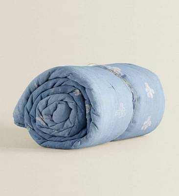 The Baby Atelier 100% Organic Queen Duvet Cover Blue Cactus image