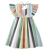 The Baby Atelier 100% Organic Orange & Green Stripe Sleeves Nightdress