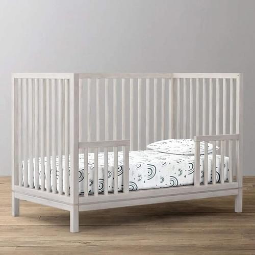 The Baby Atelier 100% Organic Fitted Crib Sheet Cloudy Skies image