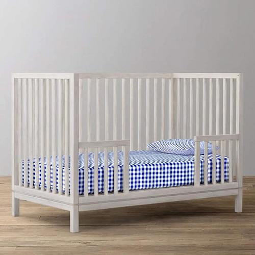 The Baby Atelier 100% Organic Fitted Crib Sheet  Navy Checks image