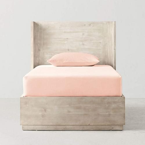 The Baby Atelier 100% Organic Fitted Single Sheet Neutral Pink image