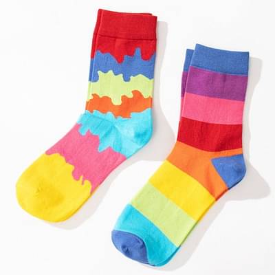Colorful Rainbow Socks - 2 Pairs image