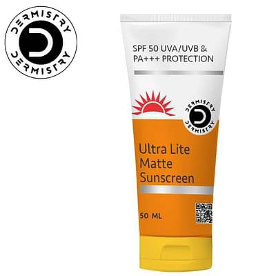 Dermistry Ultra Lite Matte Water Based Sunscreen For Oily Skin Spf 50 Uva Uvb Pa&&& Protection-50Ml image