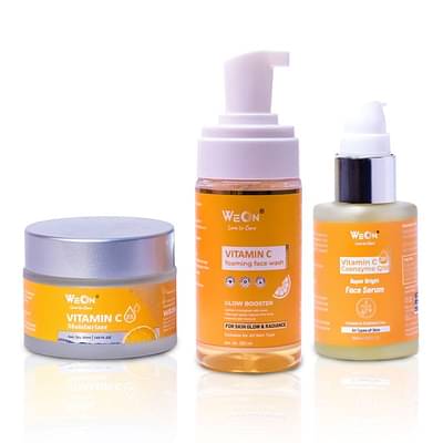 Weon Vitamin C Glow Booster Kit (Foaming Face Wash, Serum And Moisturizer) Pack Of 1 image