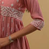 women's silk muslin short shrug with chikankari work