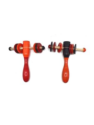 Channapatna Toys Wooden Baby Rattle Toys For Infants/New Born Babies (0+ Years) - Hand Rattle Set Of 2 Pcs image
