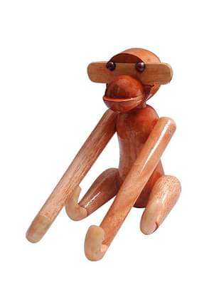 Channapatna Toys Wooden Cute Monkey/Hanging Monkey For Kids ( 2 Years+) Pack Of 1 - Pretend Play Toy For Kids, Improves Childs Imagination image