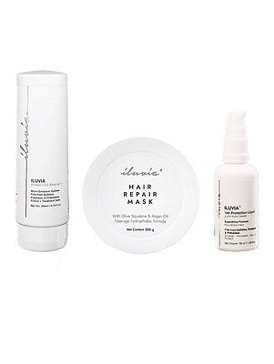 Iluvia Professional Maintenance System For Chemically Processed, Damaged, Brittle Hair 200Ml+200G+50Ml image