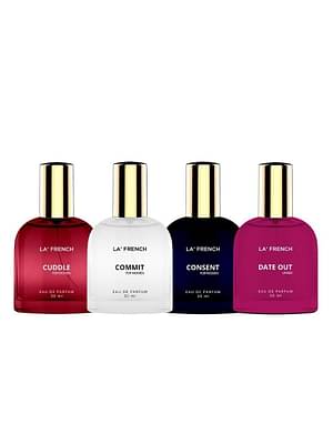 La French Set Four Perfume Scent (Cuddle, Commit, Consent, Date Out) for women & men each 30 ml Pack of 4 image