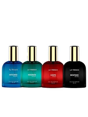 La French Set Four Perfume Scent (Hitched, Hooked, Hope, Bespoke) for men each 30 ml Pack of 4 image