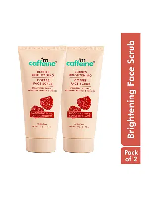 MCaffeine Berries Brightening Coffee Face Scrub For Glow | Exfoliating & Tan Removal Scrub_(Pack Of 2) image