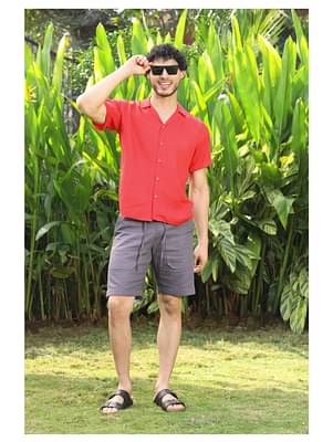 Roar for Good Grey Hemp Men's Casual Shorts image