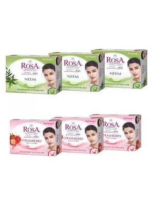Rosa Transparent Neem Gel Soap I Bathing Bar I For Soft And Smooth Skin I Pack 6 *100G Each image