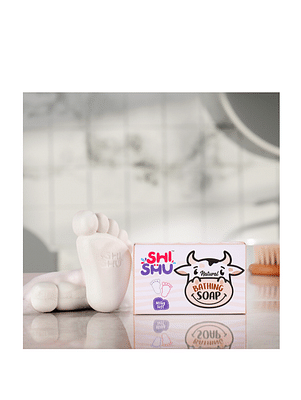 Shishu-Natural-Milky-Soft-Bathing-Baby-Soap-In-Cute-Babies-Foot-Shape-Pack-of-4,-300Gm-