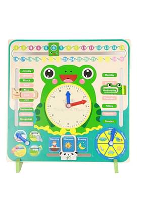 Trinkets-More-Calendar-Clock-Toy-For-Kids-Learning-Frog-Stand-
