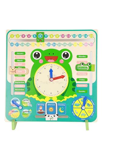Trinkets-More-Calendar-Clock-Toy-For-Kids-Learning-Frog-Stand-