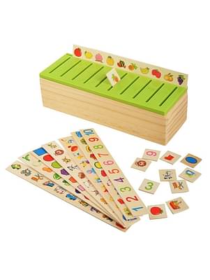 Trinkets & More Knowledge Classification Box (Numbers, Shapes, Vehicles, Vegetables, Animals And Fruits) Puzzles Brain Teaser 80 Pieces Educational Toys Kids 3+ Years. image