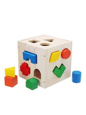 Voolex---Wooden-15-Holes-Square-Box-With-Different-Shapes-And-Blocks-Sorter-Puzzle