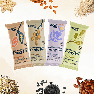 Assorted pack of 6 Meal Replacement Energy Bars (Peanut Butter ,Classic Cocoa ,Fresh Blueberry and True Cardamom)